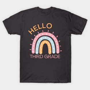 Hello Third Grade Boho Rainbow Back to School T-Shirt